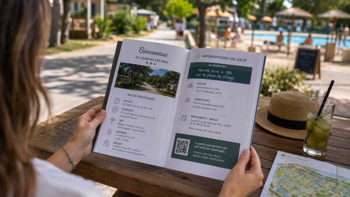 Livret d'accueil pour camping : gérer 200 emplacements et une info qui change tous les jours