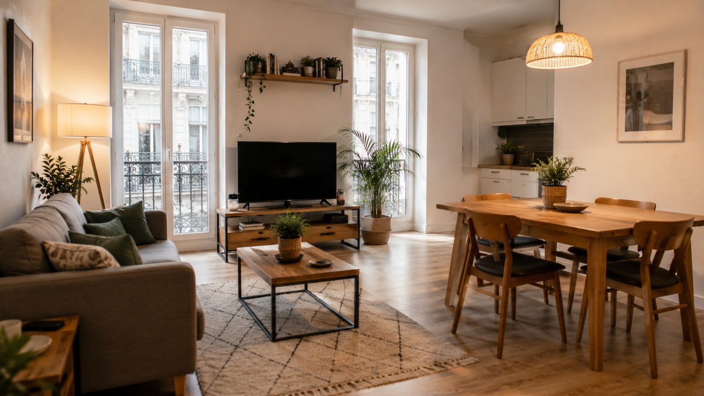 Un T2 urbain, loué 180 nuits par an