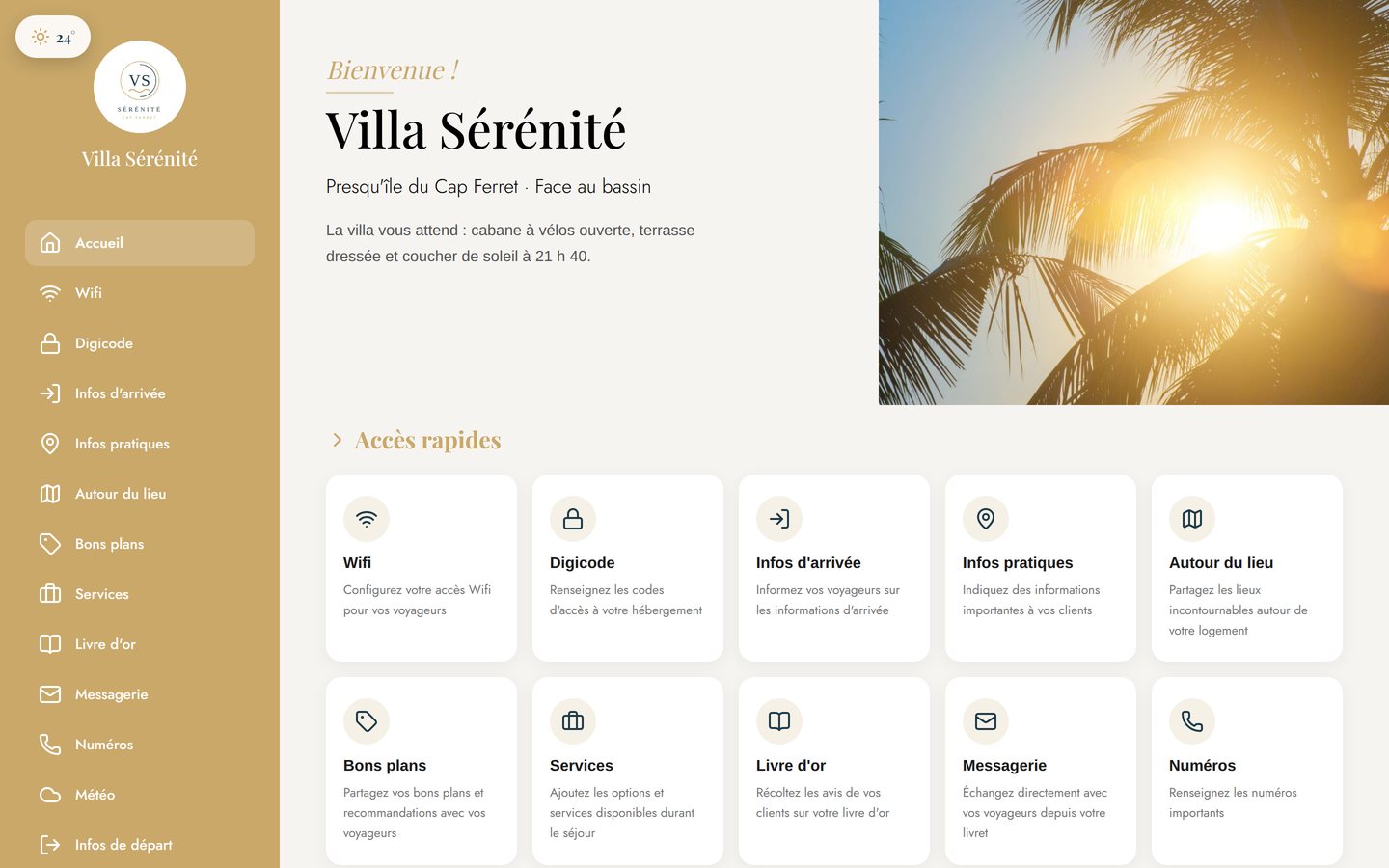 Le livret d'accueil digital affiché sur un ordinateur