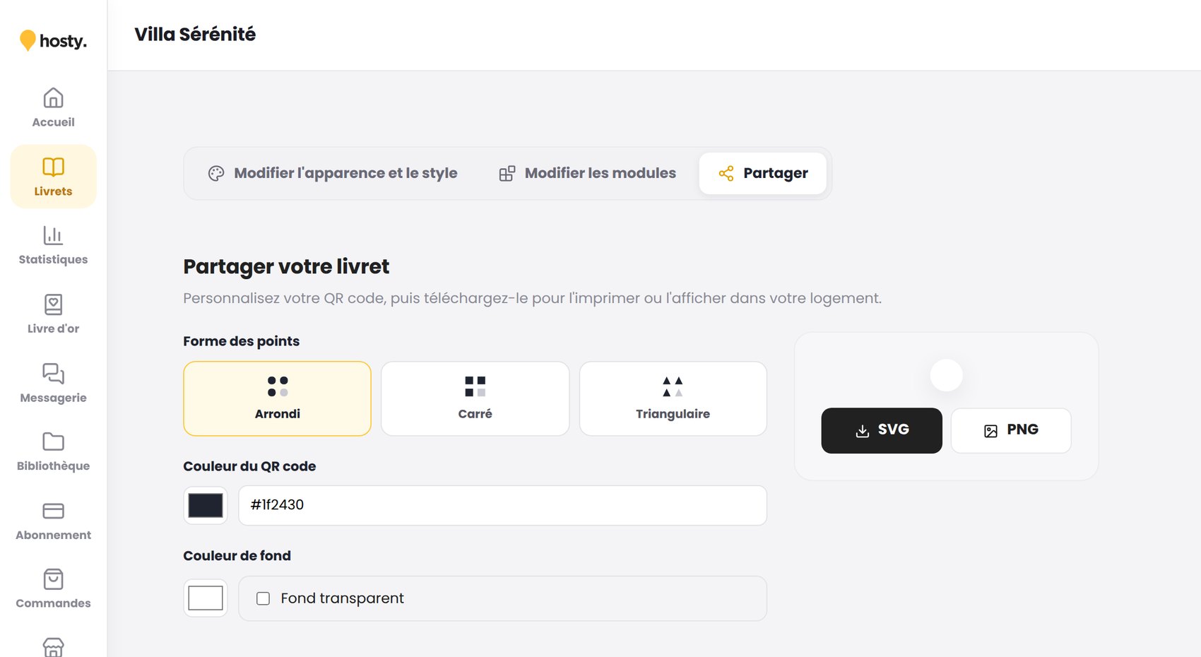 Comment modifier la couleur du QR code ?